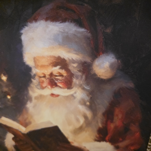Santa Claus Reading by Candlelight Framed Art HomeGoods Petal Lane Home Christma - Picture 3 of 10